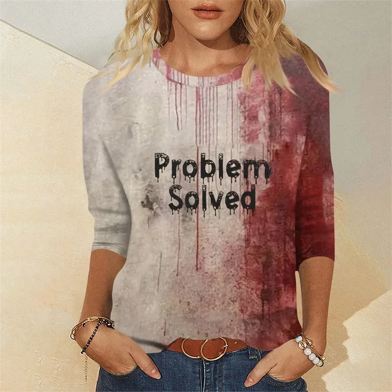 Sweatshirt Grafik Darah Keganasan Rekaan Pesta Halloween Pakaian Wanita Saya Baik Berdarah Wanita Sweater Wanita Seram Pullover Y2k — image 14