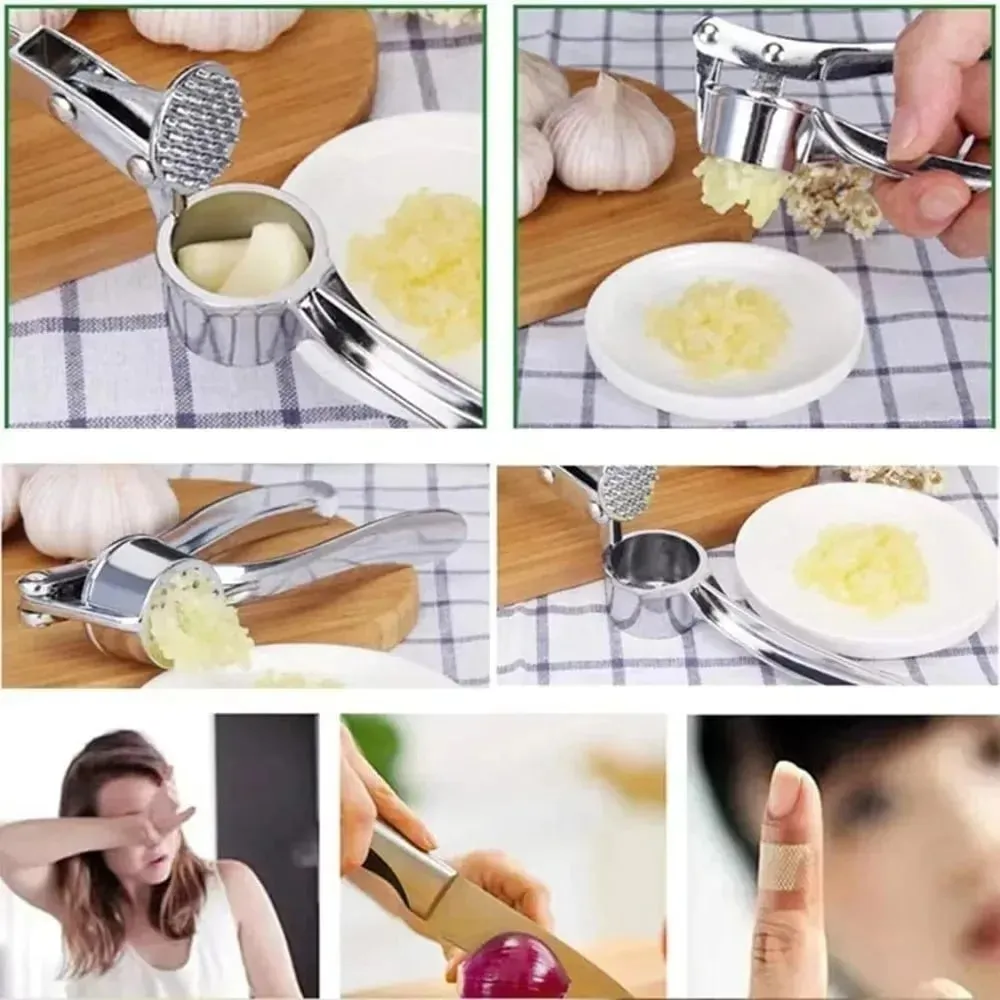 High Efficiency Garlic Press Heavy Duty Garlic Mincer Easy To Squeeze and Clean Rust Proof and Dishwasher Safe Ginger Crusher — image 7