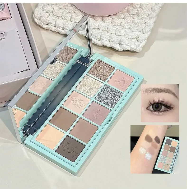Makeup Kit Include 4 Matte Lipgloss 1 Face Blusher 1 Pressed Powder 1 Eyesshadow Palette 1 Contour Palette With Necklace — image 7