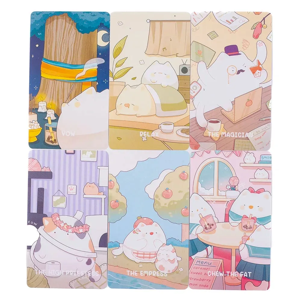 New Style Cat Preciate Tarot 48 Card Deck Divination Fate Tarot Oracle Cards Party Entertainment Board Playing Game 10.4 x 6.1cm