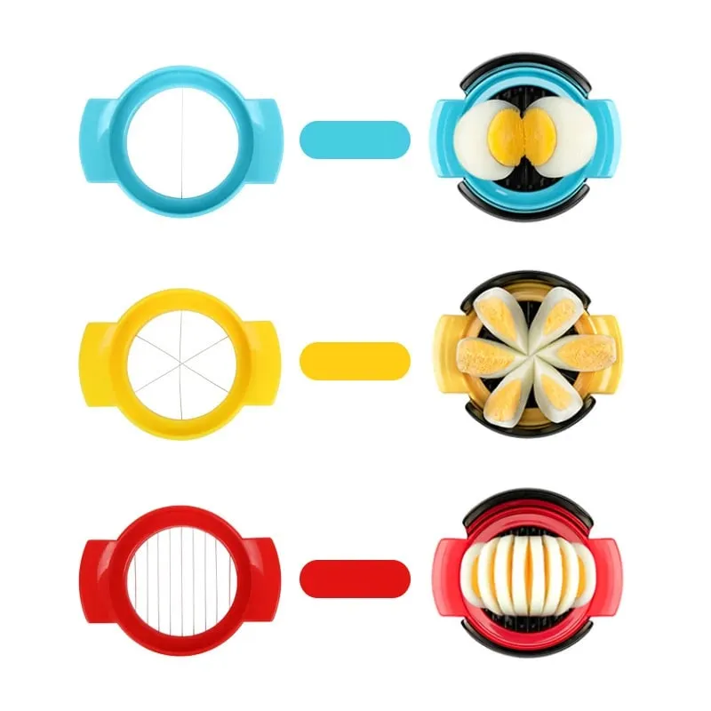 Kitchen Accessories Three In One All Egg Machine Preserved Eggs Cutter Multi-function Household Fancy Modeling Splitter