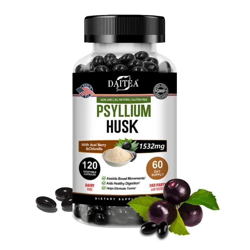 Psyllium Husk Capsules - Improve Constipation Accelerate Metabolism Nutrient Digestion Intestinal Health for Adult Men &Women — image 9