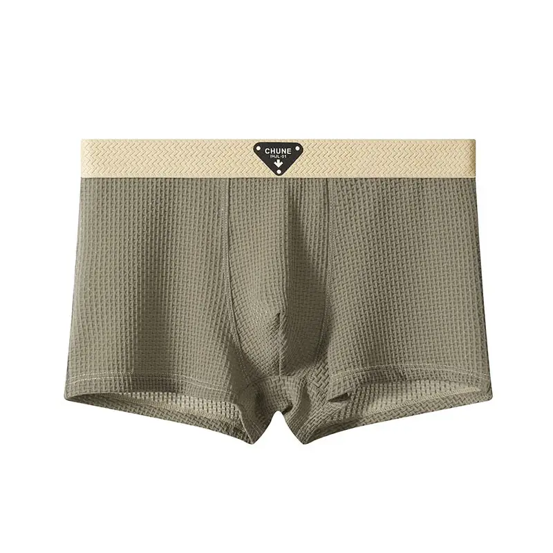 New boxers hombre Ice silk plus size calzoncillos hombre waffle grid lencerias sexy tоy mens boxer breathable underwear for man — image 9