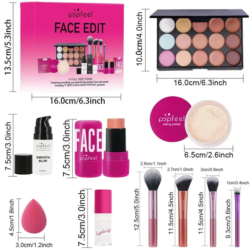 Valentine's Day and Holiday Makeup Gift Set - All-in-One 11-Piece Makeup Kit for Girls and Women Featuring Concealer — image 5