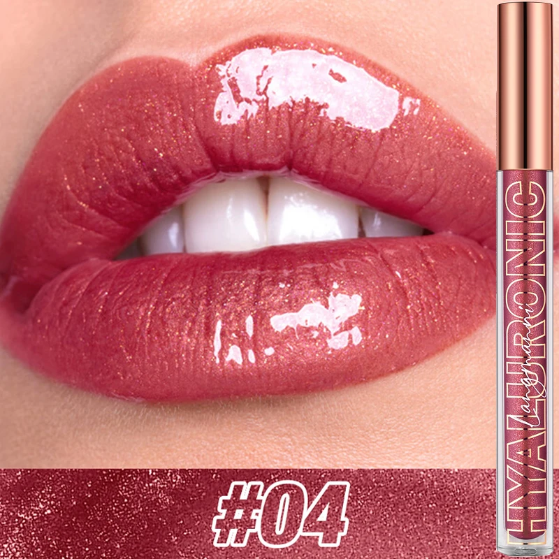 Pearlescent Glitter Plumping Lip Gloss Diamond Glitter Nude Pink Liquid Lipstick Shiny Glass Waterproof Sexy Lip Tint Lip Makeup — image 6