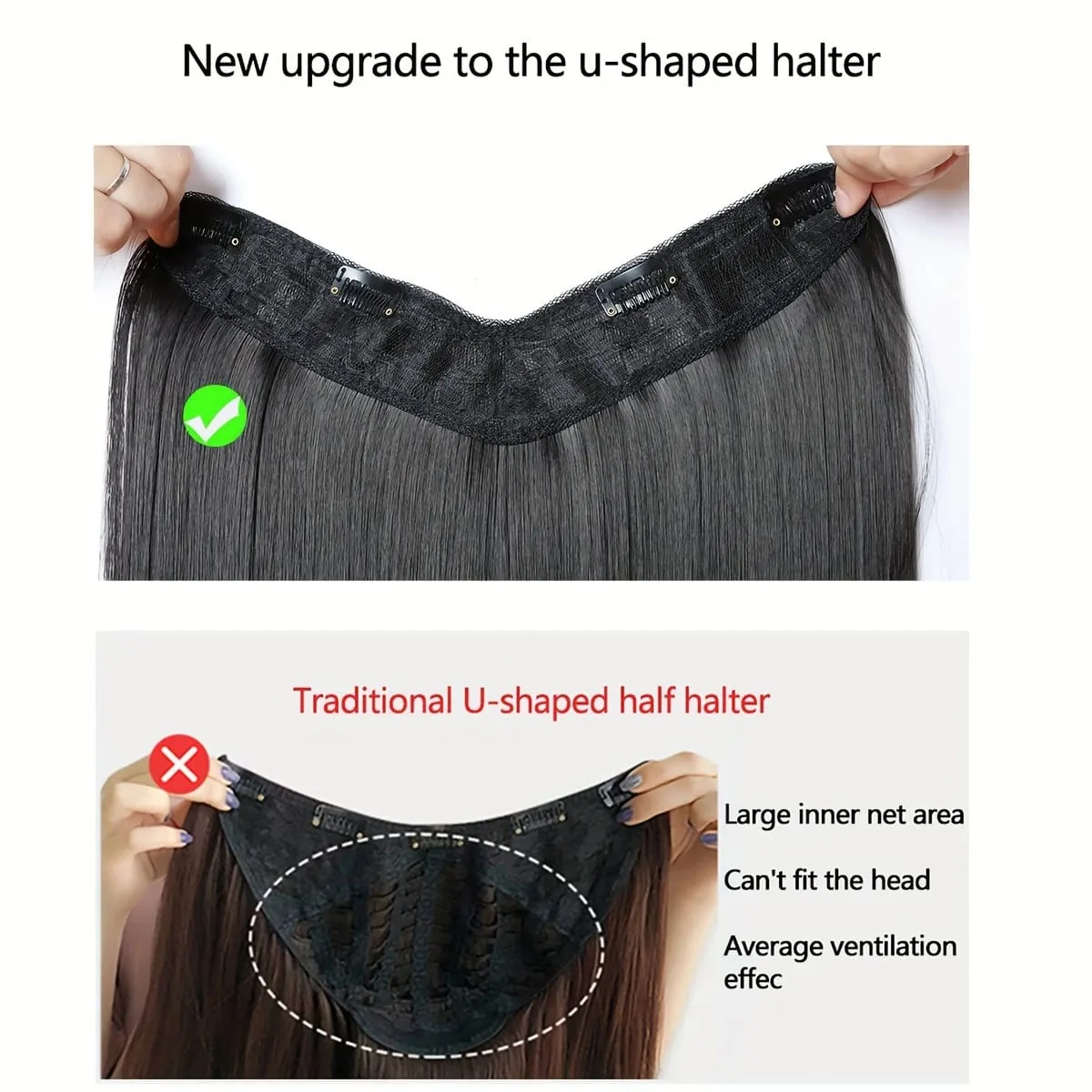 22Inch Synthetic Hair Extensions Blends Well Long Layered Straight Wavy V-Shaped Hairpieces Brown Hair Extension