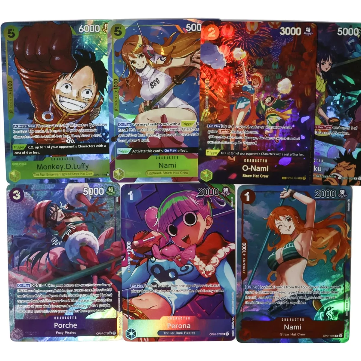 One Piece Game Cards Monkey.D.Luffy Nami Zoro Chopper. Frosted Laser Cards Blue Core Cards.OPCG Used For Game Card Collection. — image 4