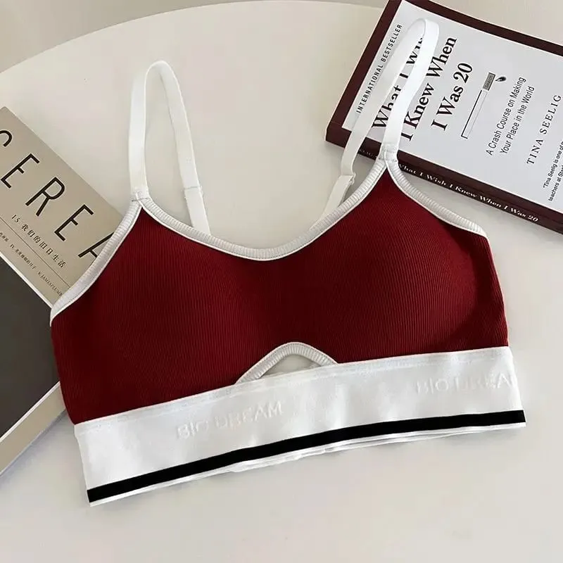 Seamless Sports Bralette Teens Wireless Anti-Sagging Thin Cup Small Chest Support Racerback Lightweight Bra Set lingerie
