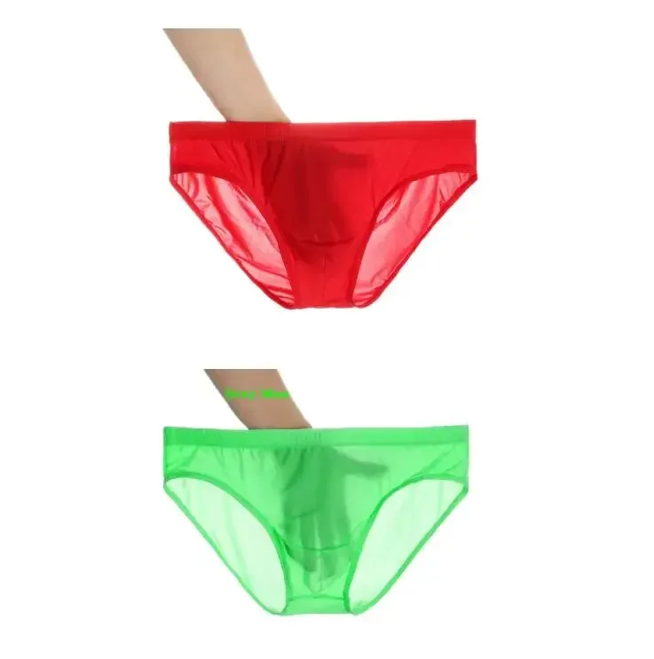 2 ADET Ultra Ince Buz Ipek Külot Erkekler Artı Boyutu M-4XL Düz Renk Gençlik Saydam Düşük Bel Nefes Seksi Erkek Külot — image 19