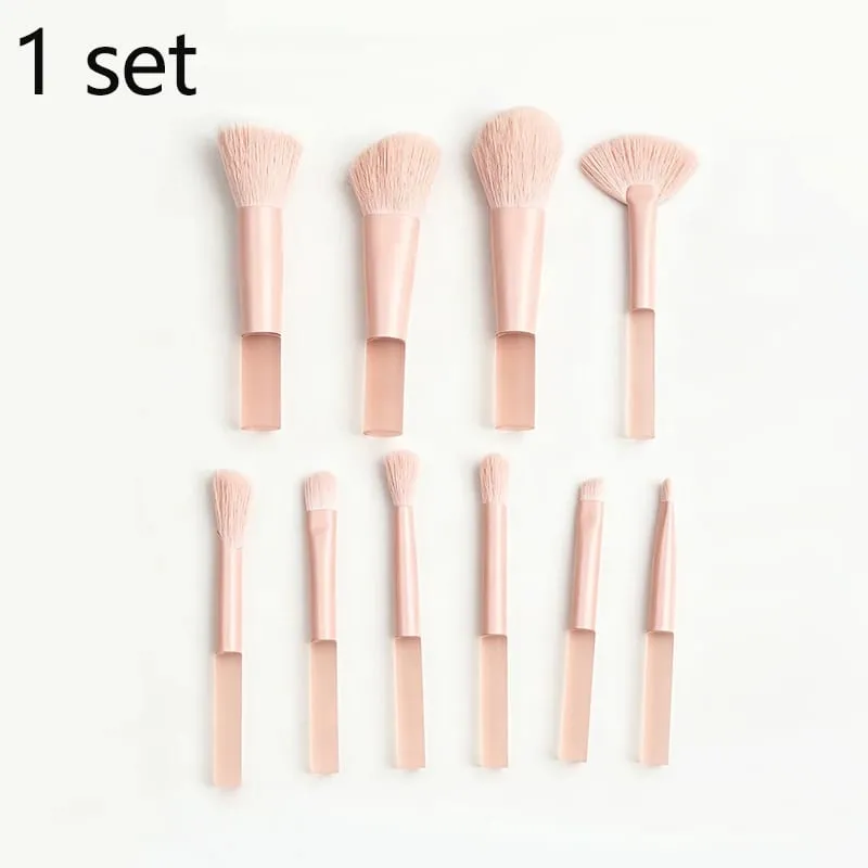 10 stk Rejse Makeup Børste Sæt Mini Makeup Børster Rejsestørrelse Lille Øjenskygge Øjenlæbestift Foundation Brush Shadow Contour Blush