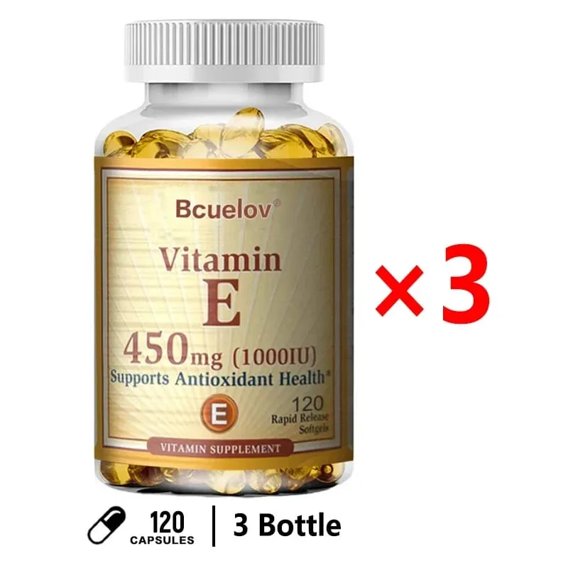 Bcuelov Vitamin E 450MG (1000 IU) Smíšený Podporuje imunitní systém a výživu pokožky - Přírodní antioxidant - Bez lepku a mléčných výrobků — image 10