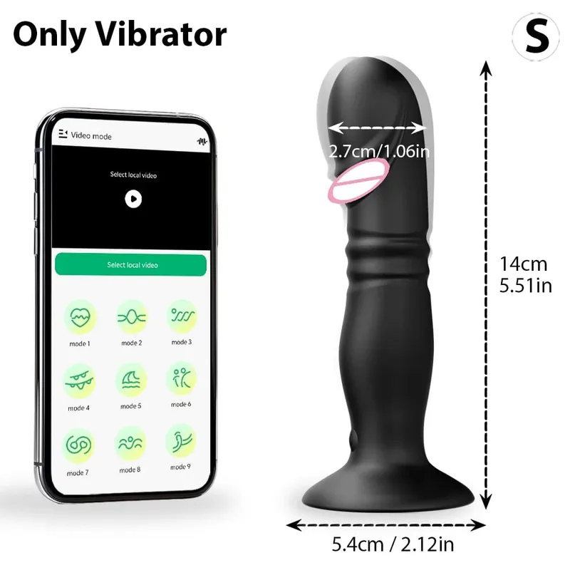 Thrusting Anal Plug Vibrator Wireless Control Prostate Massager Butt Plug Vibrating Suction Cup Dildo Adult Sex Toys for Men