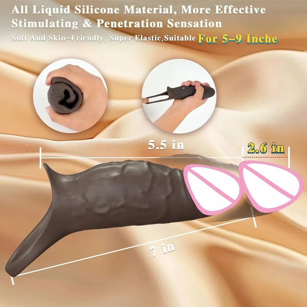 Silicone Condoms For Men Dick Delay Ejaculation Sex Toys Penis Enhancer Extender Reusable Condom Sexmachine Male Maturbator — image 4