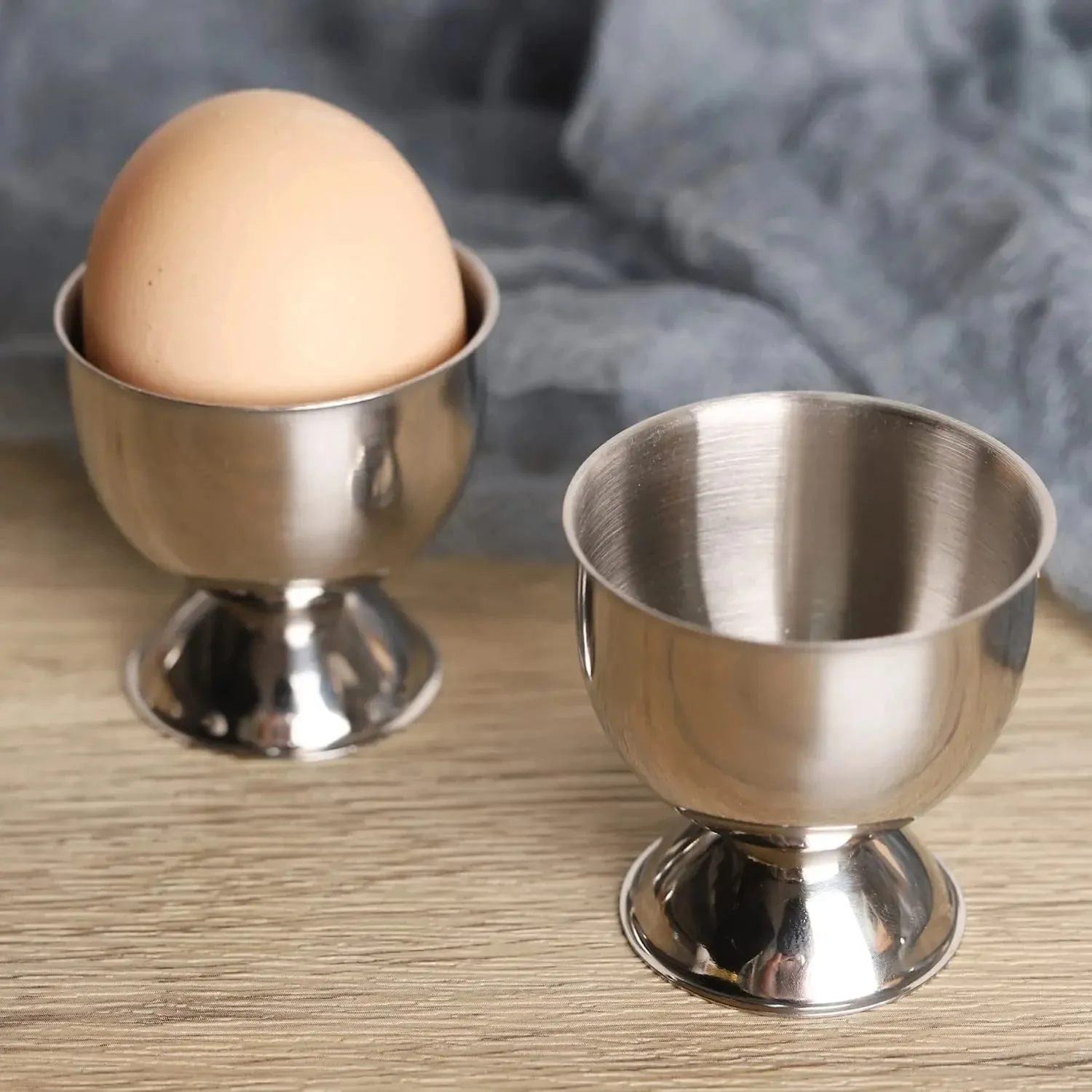 Egg Cups Set Stainless Steel Hard Soft Boiled Egg Tray Holder for Breakfast Brunch Kitchenware Christmas Gift Set Kitchen Tools — image 4