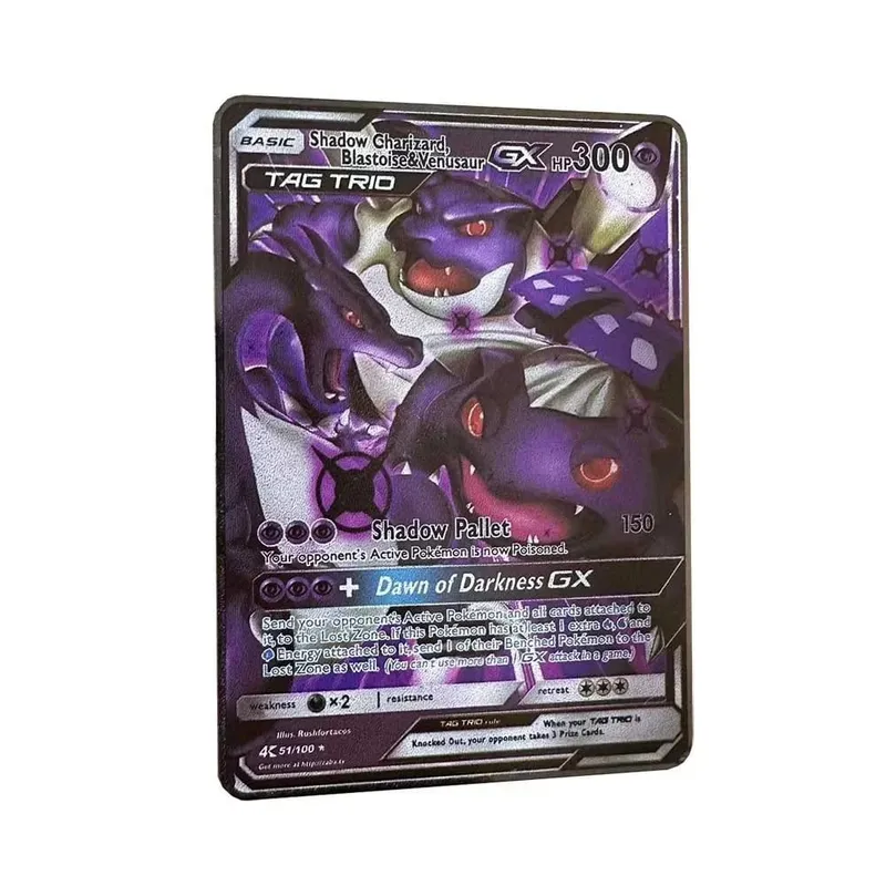 Kad Pokemon Vmax Logam Surat Pokémon Pikachu Gx Mewtwo Charizard Vstar Permainan Anime Mainan Besi Emas Kad Bermain Hadiah Kanak-kanak — image 19
