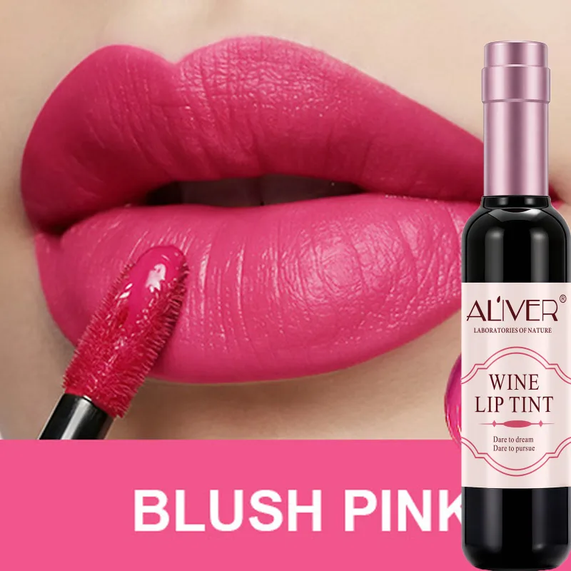 1pcs Red Wine Bottle Shape Matte Lip Gloss Sexy Lasting Non-stick Cup Velvet Matte Nude Liquid Lipstick Women Makeup Lip Gloss