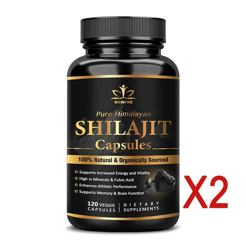 Himalaya Shilajit Capsule Original High in Trace Minerals& Fulvic Acid for Energy Muscle Strength&Immunity Endurance for Adult