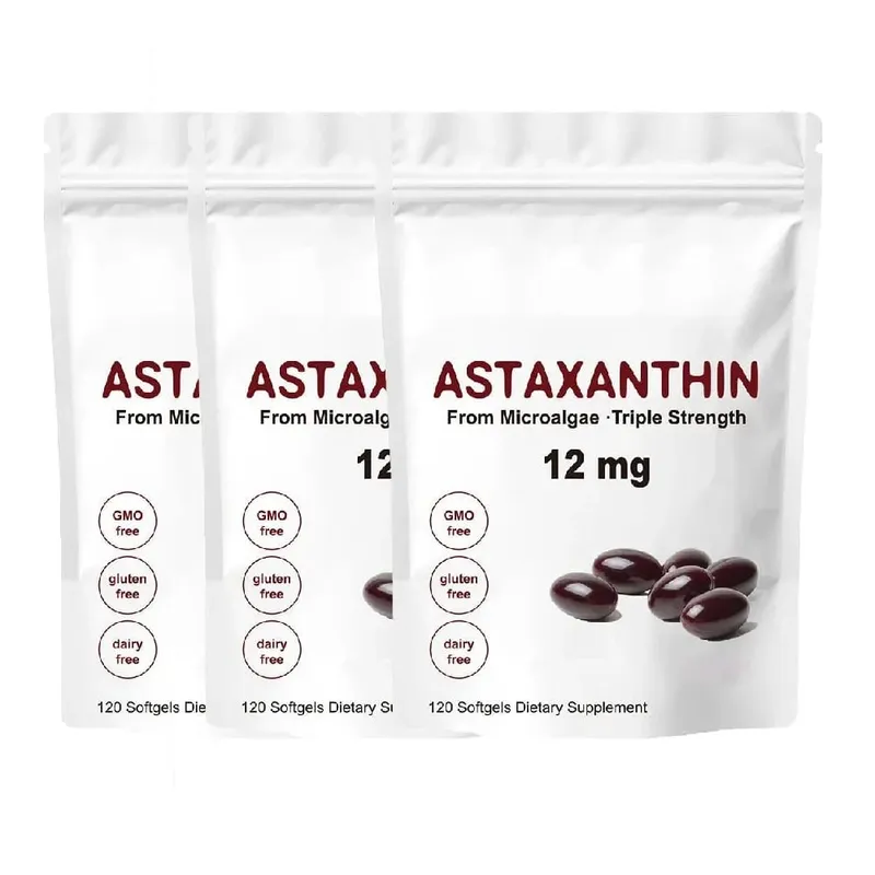 Triple Strength Astaxanthin 12mg - Bổ sung chất chống oxy hóa Astaxanthin tự nhiên Không biến đổi gen đã được xác minh & Không chứa gluten - 120 viên mềm — image 8