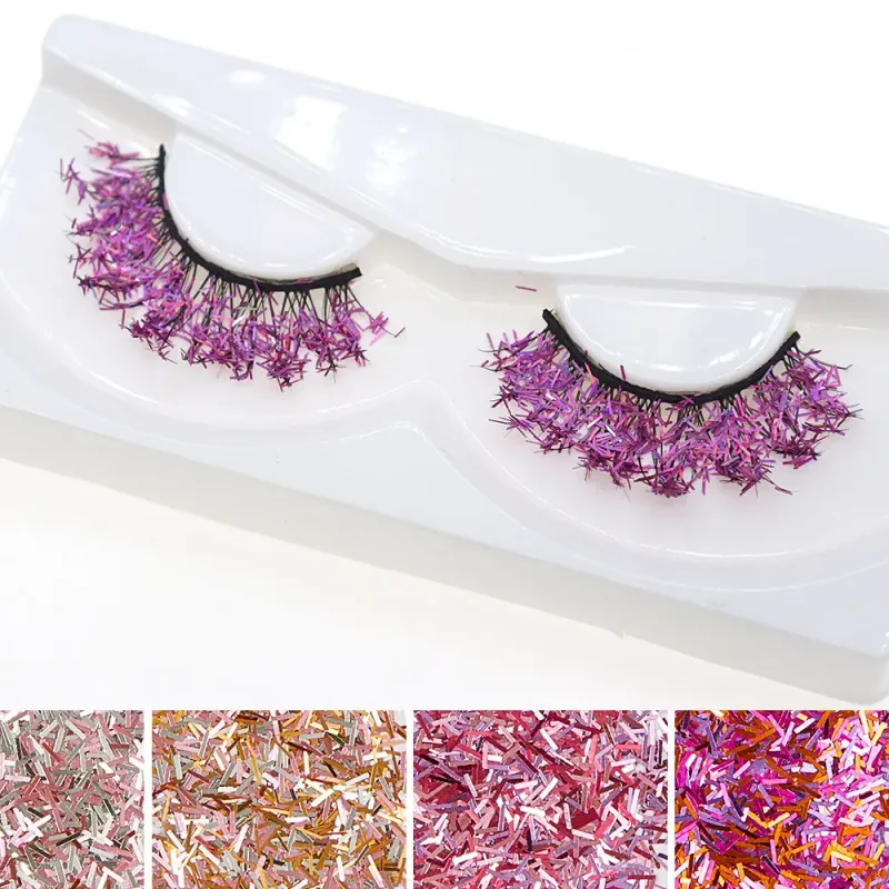 White Eyelashes Cosplay Makeup Natural Long Cross Strip False Eye Lashes — image 13
