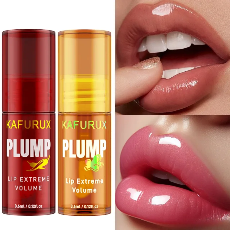 2PC Lip Plump Long Lasting Lip Oil Moisturizing Lip Gloss Serum Instant Volumising Essence Oil Repair Lip Fine Lines Increase El — image 5