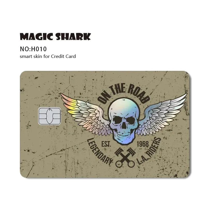 Magic Shark Skull Panda Hunter Broke Blue Eyes Dragon Laser Holographic Sticker Cover Film Skin for Credit Bank Debit Card — image 15