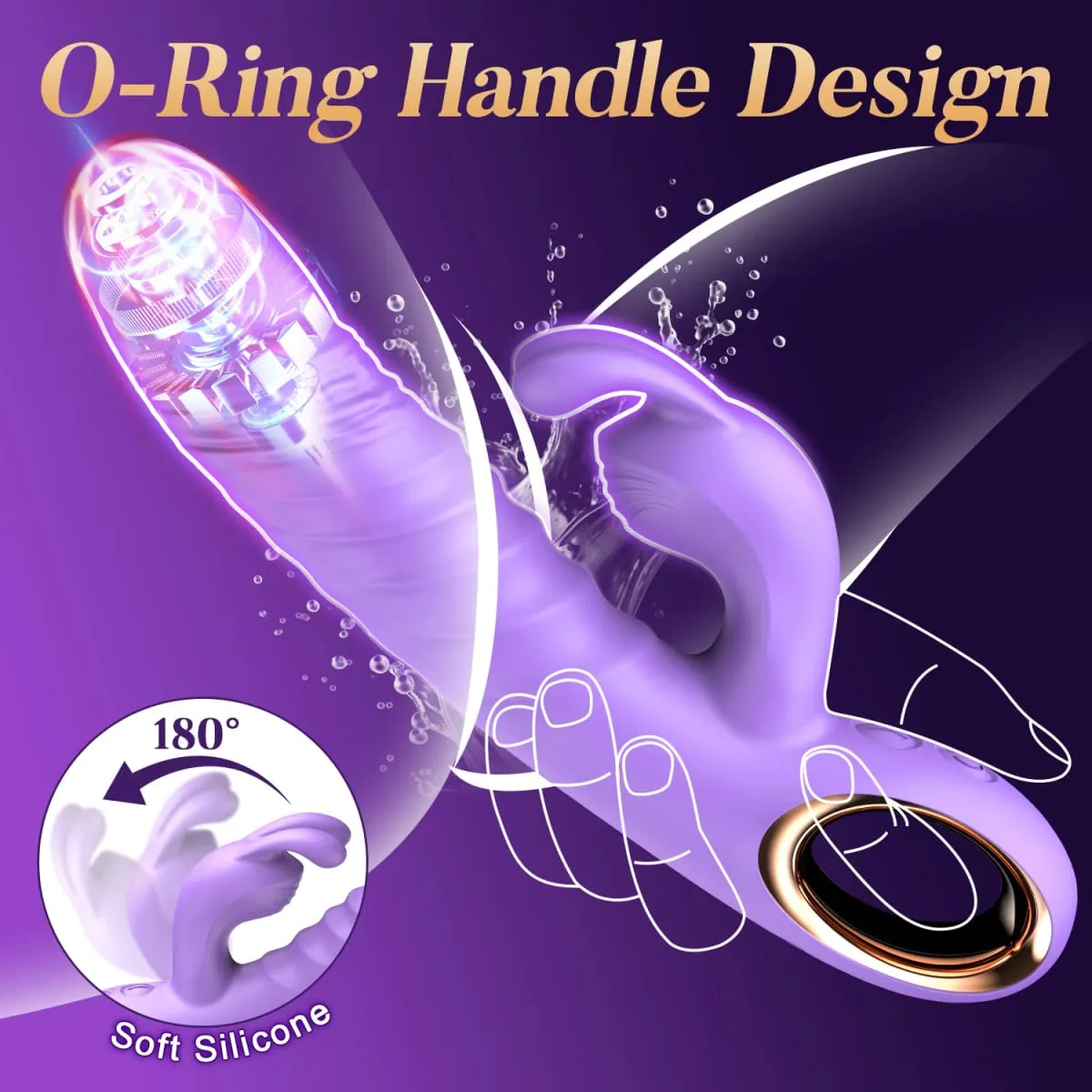 ארנב דחף G Spot Vibrator דילדו אנאלי עם 10 רטט דחף נוזלי סיליקון עיסוי ואגינלי צעצועי מין למבוגרים לנשים — image 3