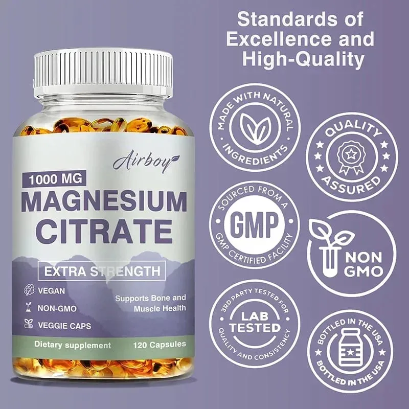 Magnesium Citrate - Supplement for Stress Relaxation Bone Sleep Heart Health Nerve Muscle & MetabolismSupplementsSupplemen — image 6