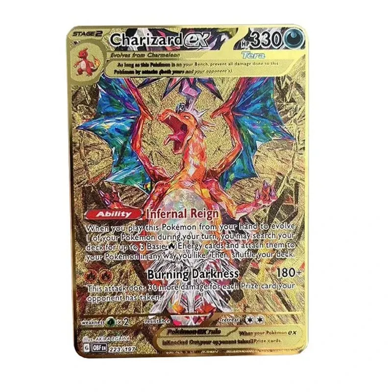 Kartu Logam Pokemon Baru Yang Keren 10000 Poin Kartu Super Arceus Charizard Bahasa Inggris Mewtwo Lucario Greninja Lillie Kartu Anime — image 33