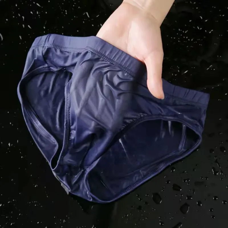 ผู้ชายเซ็กซี่ Sheer Ice Silk ชุดชั้นใน Quick-Dry U กระเป๋านูน Breathable ต่ำเอวกางเกงฤดูร้อน Cooling — image 14