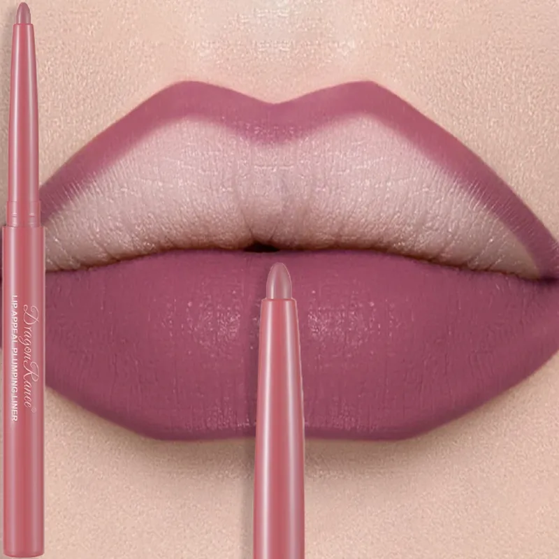 Matte Mauve Lipstick Pencil Long Lasting Waterproof Non-Stick Lipliner Crayon Velvet Lip Contour Outline Smooth Natural Makeup