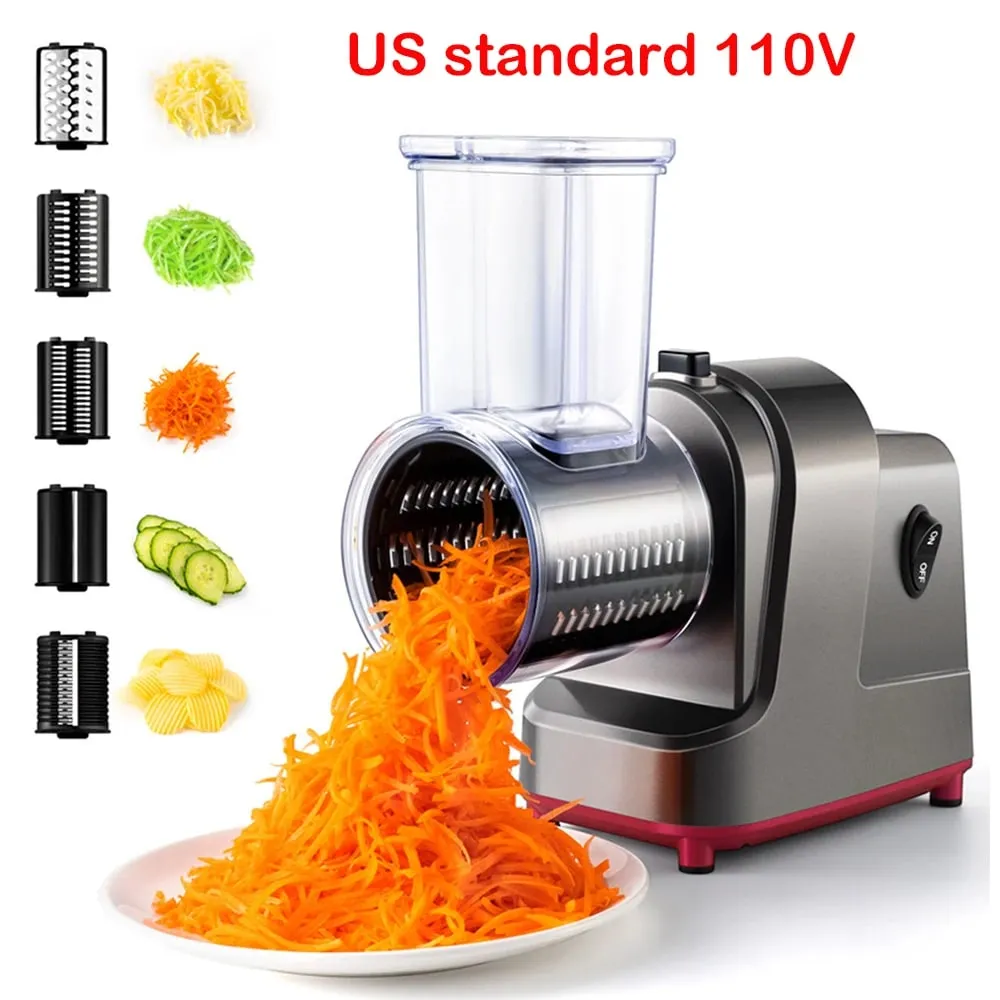 Cortadora de verduras eléctrica 5 en 1 de 250W, trituradora automática para ensaladas, rallador de queso, cortador de repollo y zanahoria JT253 — image 9