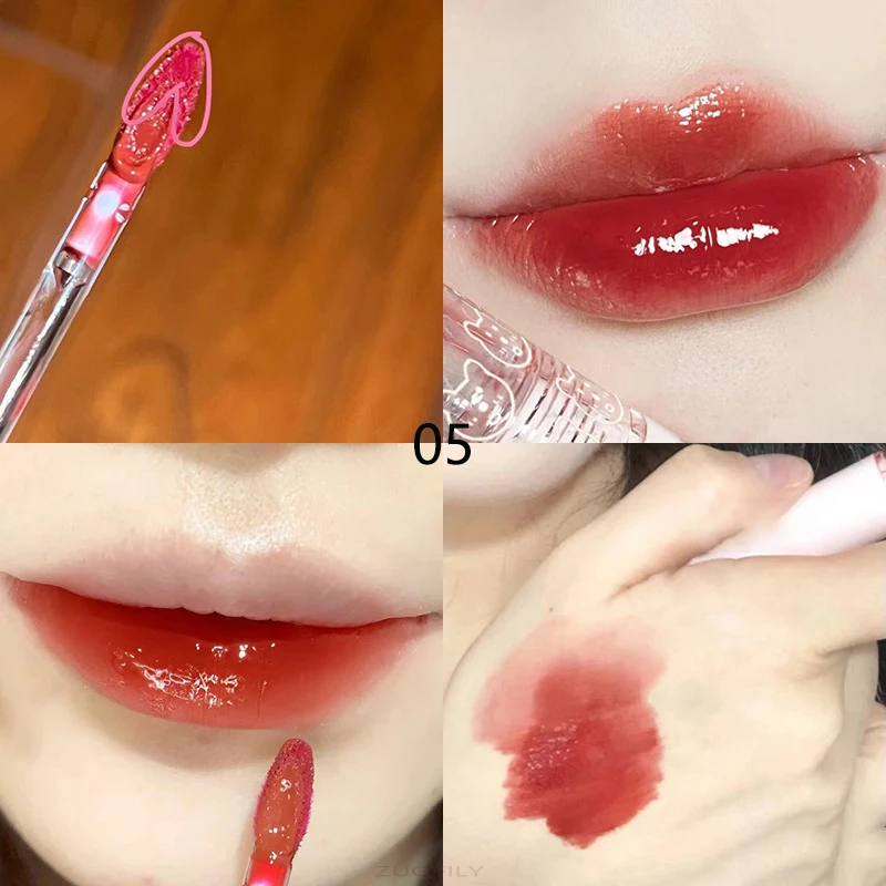 1PC Mirror Water Lip Gloss Cherry Pink Transparent Waterproof Long Lasting Moisturizing Nude Clear Tint Glass Lips Oil Makeup — image 8