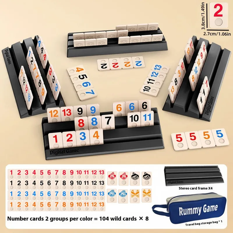 112-teiliges Karten-Deluxe-Set für tragbare Reisespiele – klassische Blockkarten, Mini-Mahjong, lustiges Tischspiel, geeignet für 2–4 Spieler