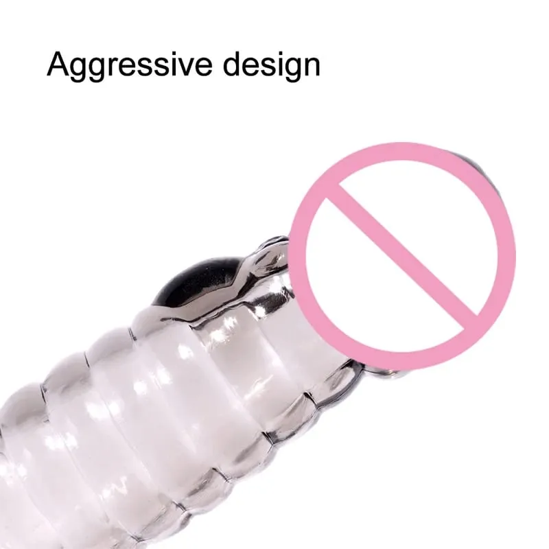 Penis Extender Cock Rings Delay Ejaculation Reusable Penis Condoms Dick Sleeve Silicone Glans Vagina Massager Sex Toys For Men — image 2