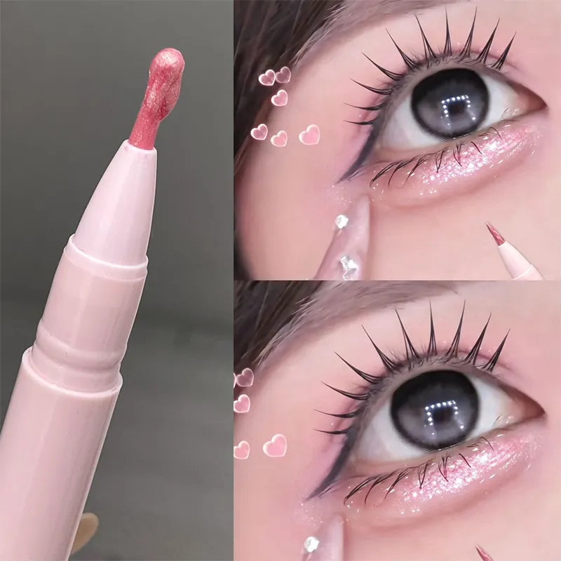 Peachy Pink Brightening Aegyo Sal Pencil Sparkling Highlighter Lying Silkworm Pen Fine Glitter Pearlescent Natural Eye Makeup — image 5