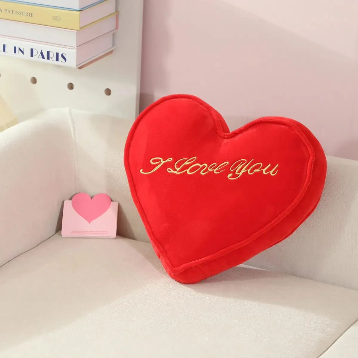 35x30cm Red Heart Plush Pillow Stuffed I LOVE U Back Support Seat Cushion Soft Valentine's Day Party Decoration Girlfriend Gift — image 6