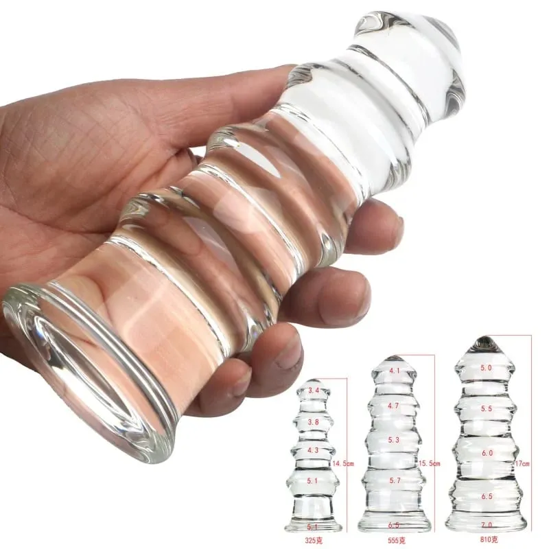 Pagoda Transparent Glass Anal Plug G-spot Stimulation Massage Stick for Women Adult Sex Toy Prostate Massage Masturbator for Man — image 1