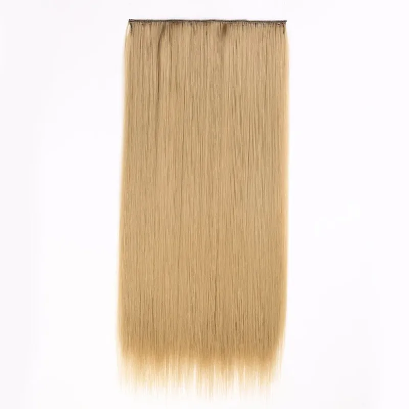 Synthetic Clip in Hair Extensions 6 Pcs/Set 16 Clips Long Straight Hairpieces Clip On Hair Extension for Women Blonde — image 50