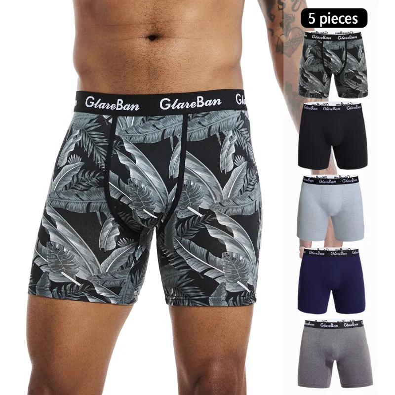 5pcs Set Mid-Long Boxer Shorts Halloween Underwear Male Underpants for Men Homme Boxershorts Slips Soft Panties Brand Sexy — image 9
