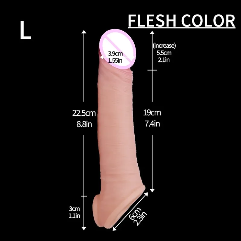 Ærme til erektion Penis træning Sexet voksen mand silikone penis ærme pik ring forlænger mandlig sexlegetøj dildo pik — image 10