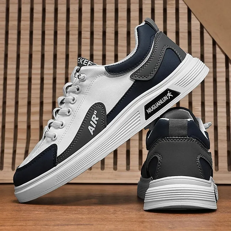 Men's Casual Leather Sneakers Waterproof Vulcanized Shoes Men 2024 Comforthable Spring Sneakers Men Casual Shoes Size 39-44 — image 6