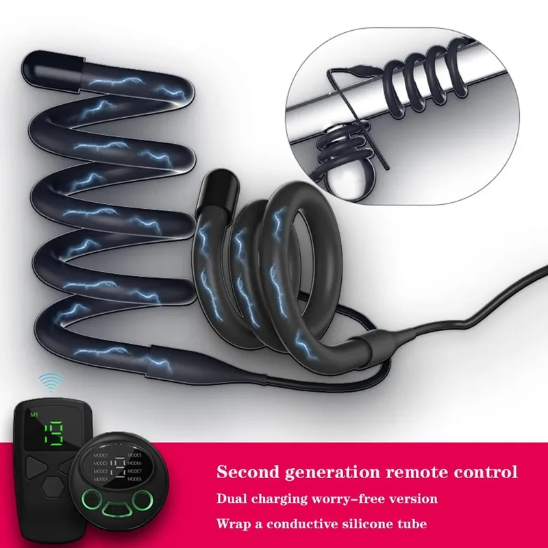 Electric Shock Penis Ring Cock Ring Delay Ejaculation Pulse Body Massager Delayed Ejaculation Prostatic Massage Sex Toys for Men — image 10