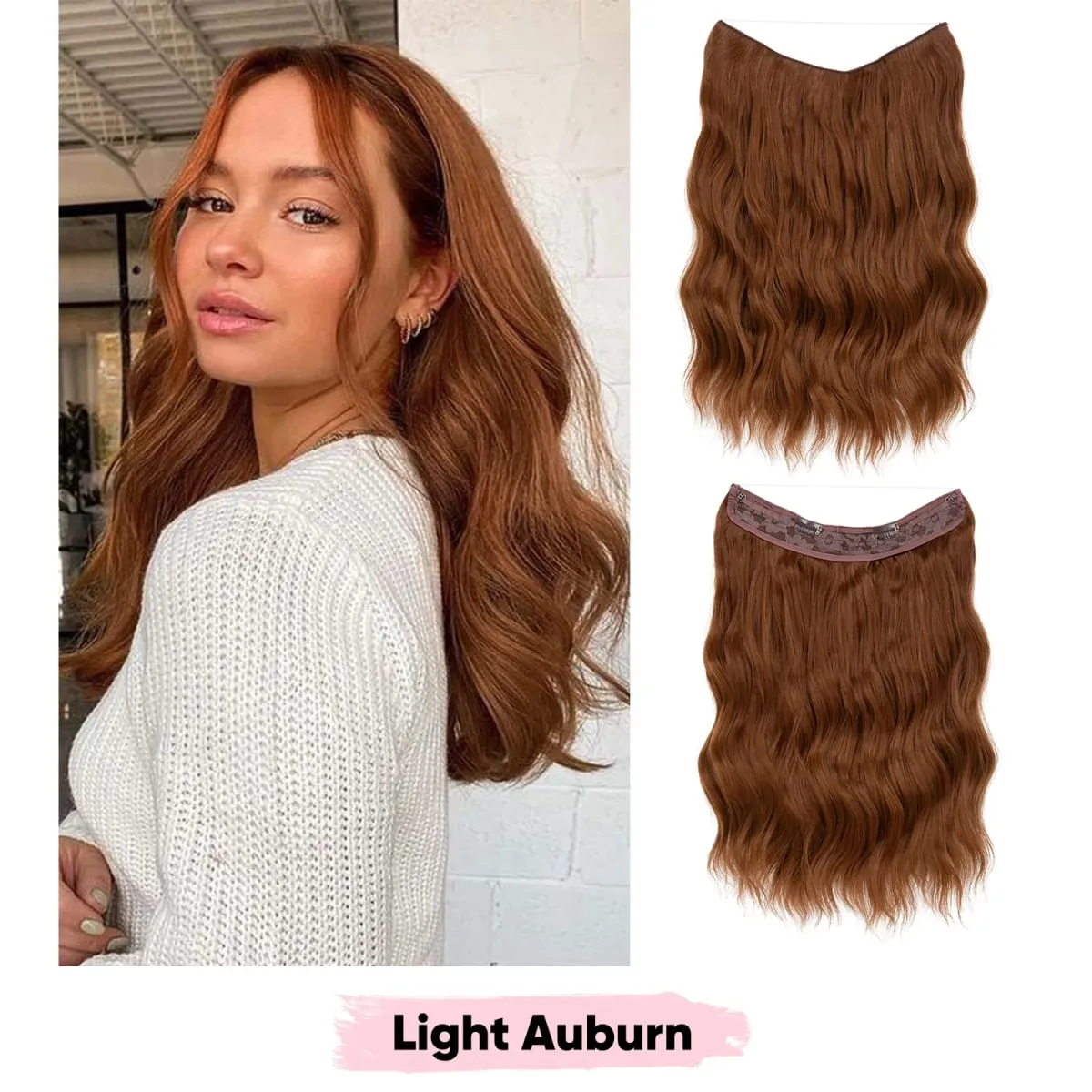 Synthetic Wave Invisible Wire Clip in Hair Extensions Fish Line With Clips Hairpiece Ombre Fake Hair Piece For Woman — image 32