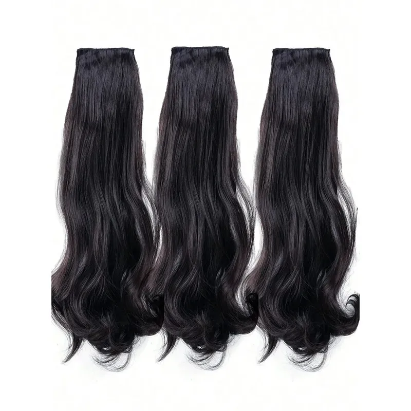 3pcs/set Clip in Hair Extensions Synthetic Hairpieces 20inch Thick Long Straight Clip in on Hair Extensions for Women Girls