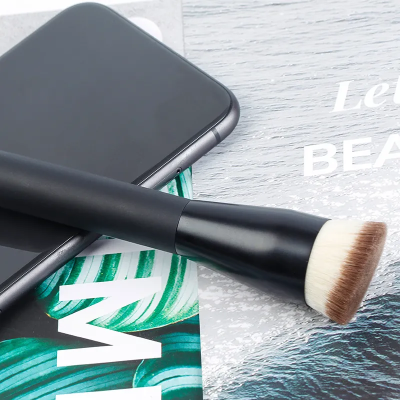 Flat Top Foundation Makeup Brushes Flat Angled Synthetic Hair Face Contour Foundation Liquid Cream Bronzer Buffing Makeup Tool