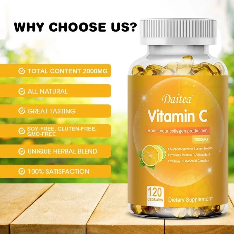 Vitamin C 2000 Mg Capsules Supplement Whitening Collagen and Enhance Immunity — image 3