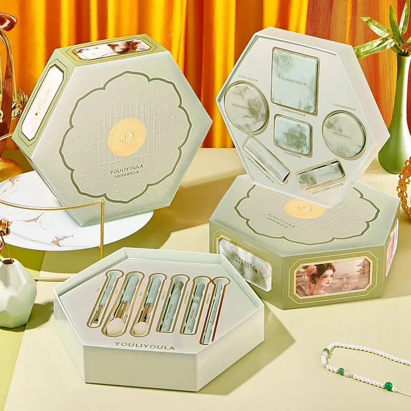 Ancient Charm Fresh Breeze Makeup Set Cosmetics Full Set Chinese Style Makeup Gift Box Holiday Gift with Makeup Brush Set — image 3
