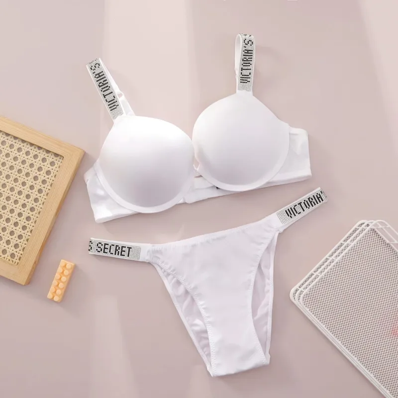 Ny Push Up Shapewear Justerbar, polstret, samlet V-blonde lingerisæt BH og trusse Sexet BH og trussesæt til kvinder Komfortabel — image 14