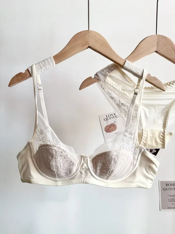 New Women Lace Bra Set Soft Underwire Thin Cup Push‑Up Comfort Intimates Lingerie Kit For Small Bust S-XL Daily Ladies Underwear — image 8