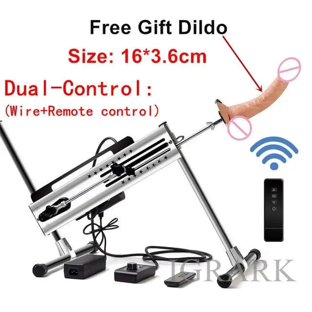 120W Wireless Remote Control Vibrator Adjustable Love Sex Machine Double Head Masturbator Sex Toys for Women Men With Free Dildo